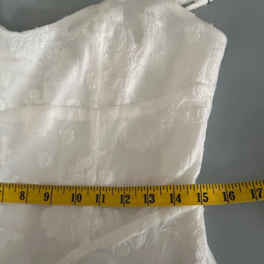 Princess Polly New Chapters Broderie Mini Dress White Floral Embroidery Size 8 - Picture 10 of 12